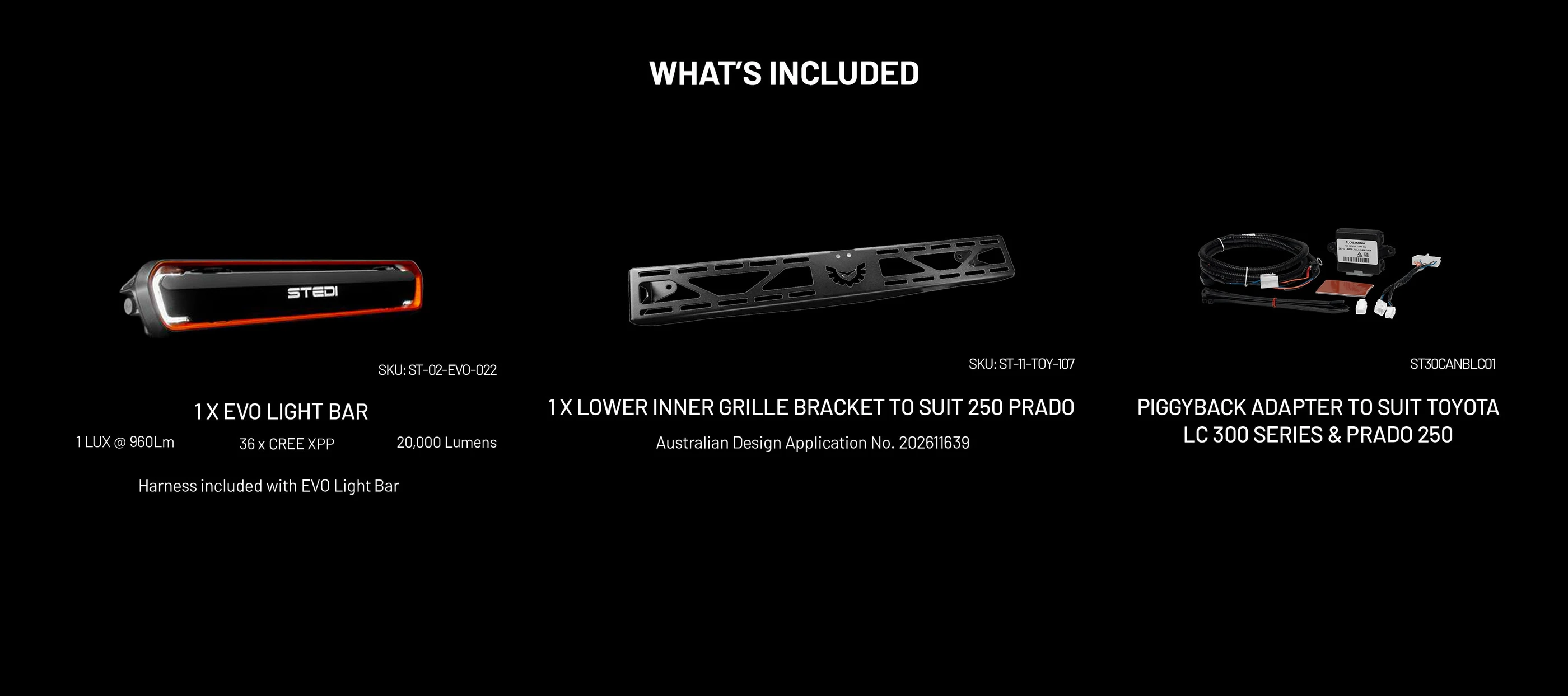 Toyota Land Cruiser 250 Grillemontageset | Stedi EVO LED Lightbar